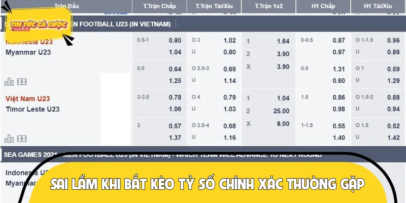 Một vài sai lầm có thể gặp phải khi bắt kèo dẫn đến thua cược